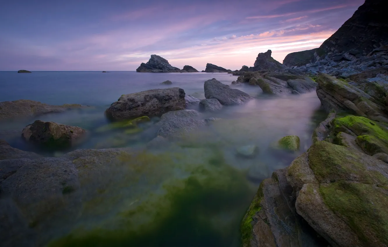Photo wallpaper water, stones, shore
