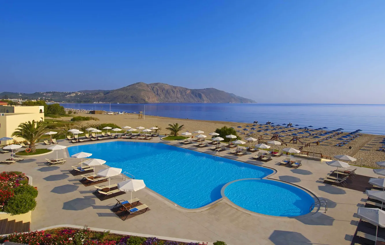 Photo wallpaper sea, beach, pool, Greece, Crete