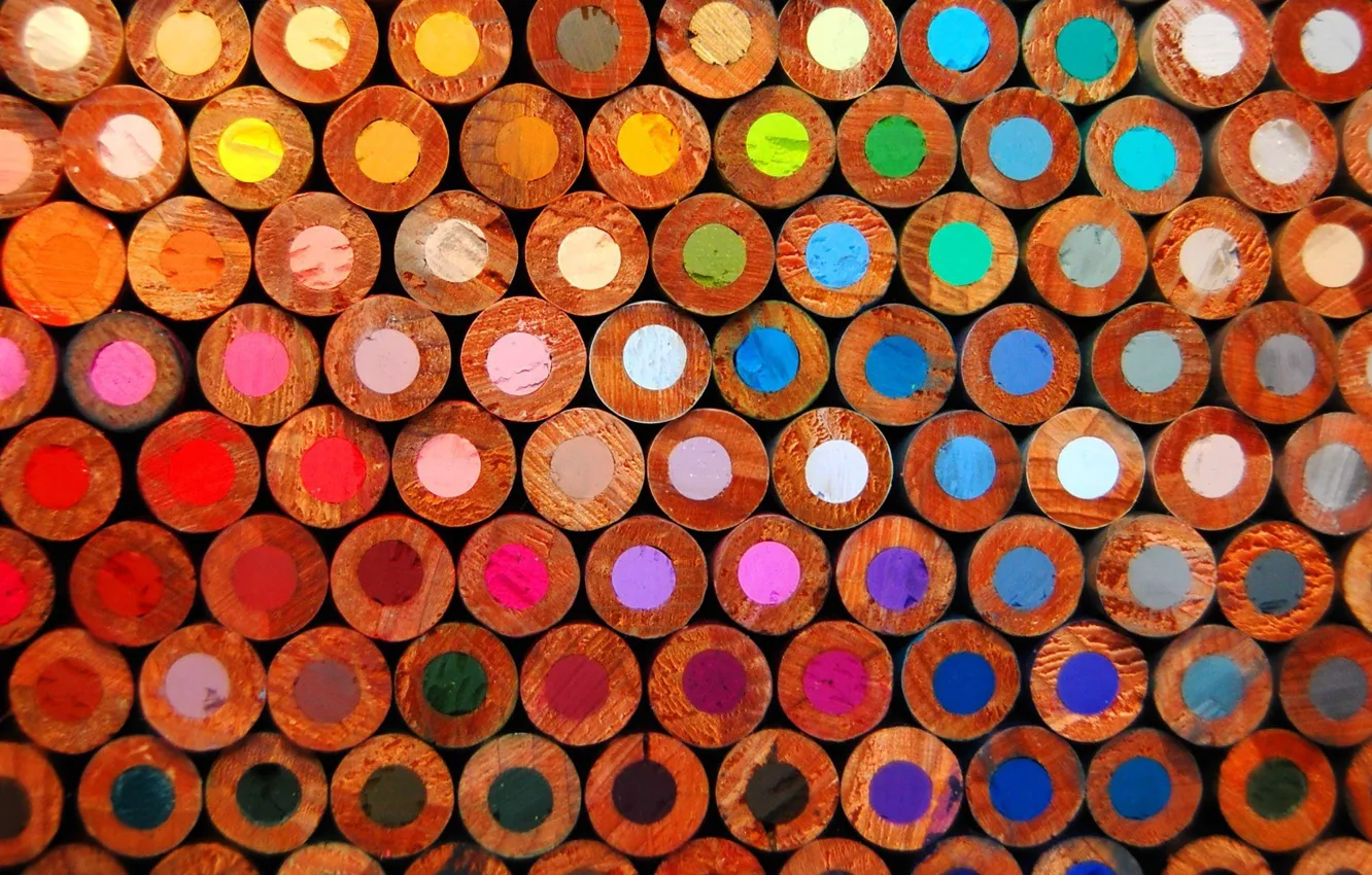 Photo wallpaper Wood, Colors, Pencils
