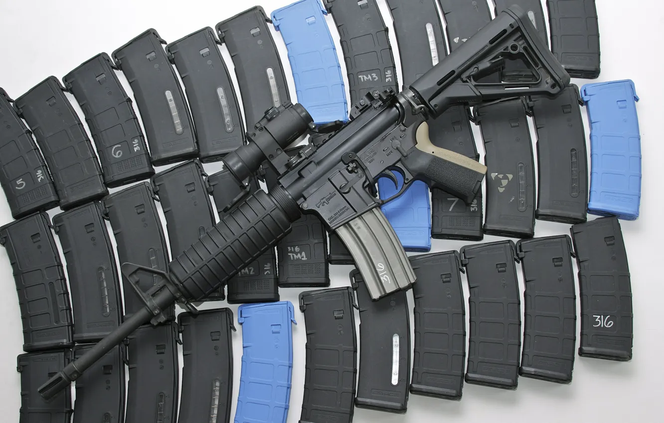 Photo wallpaper weapons, machine, stores, AR-15, assault rifle