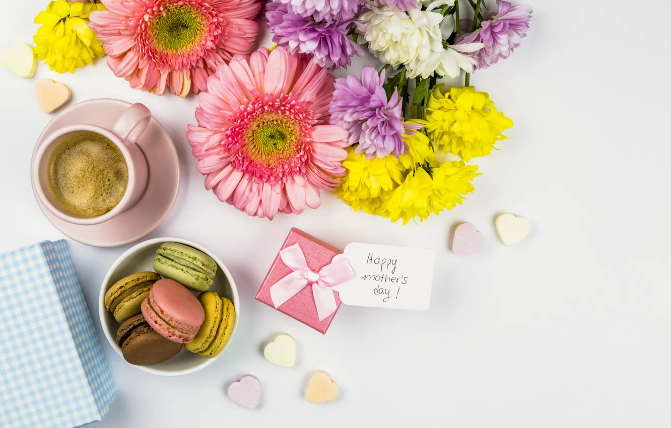 Photo wallpaper flowers, gift, Mother's day