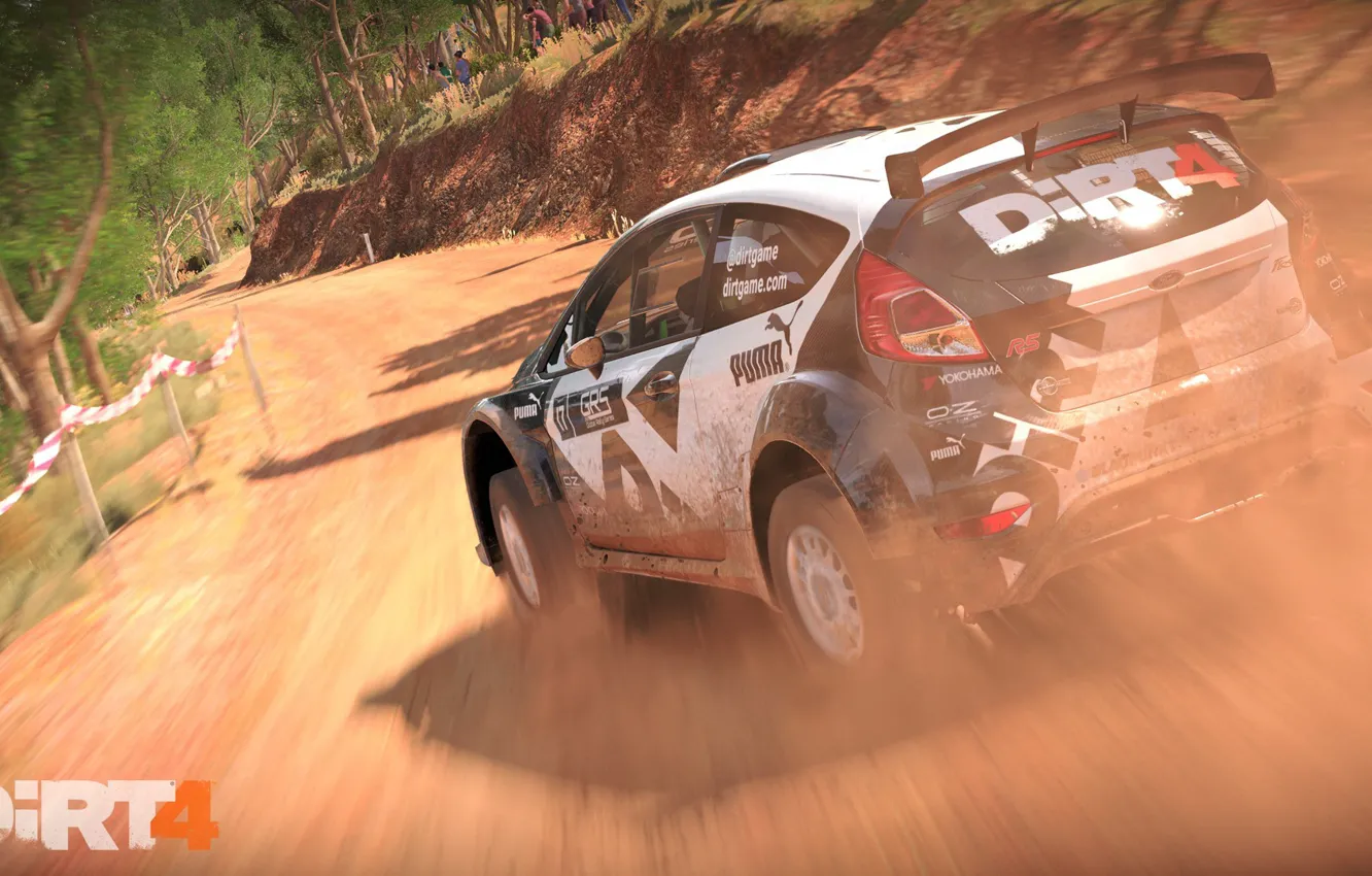 Photo wallpaper car, logo, game, race, speed, Puma, Dirt 4
