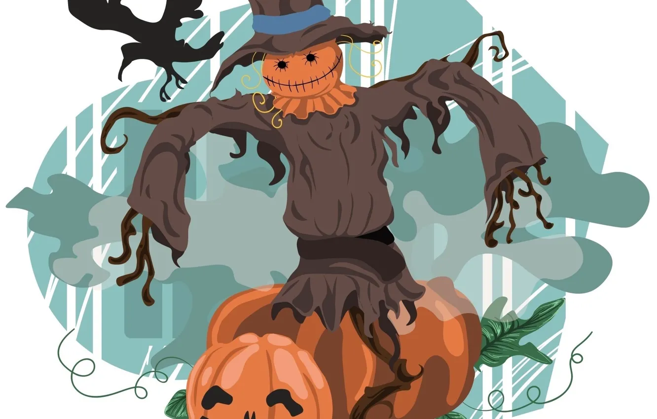 Photo wallpaper holiday, Halloween, Scarecrow