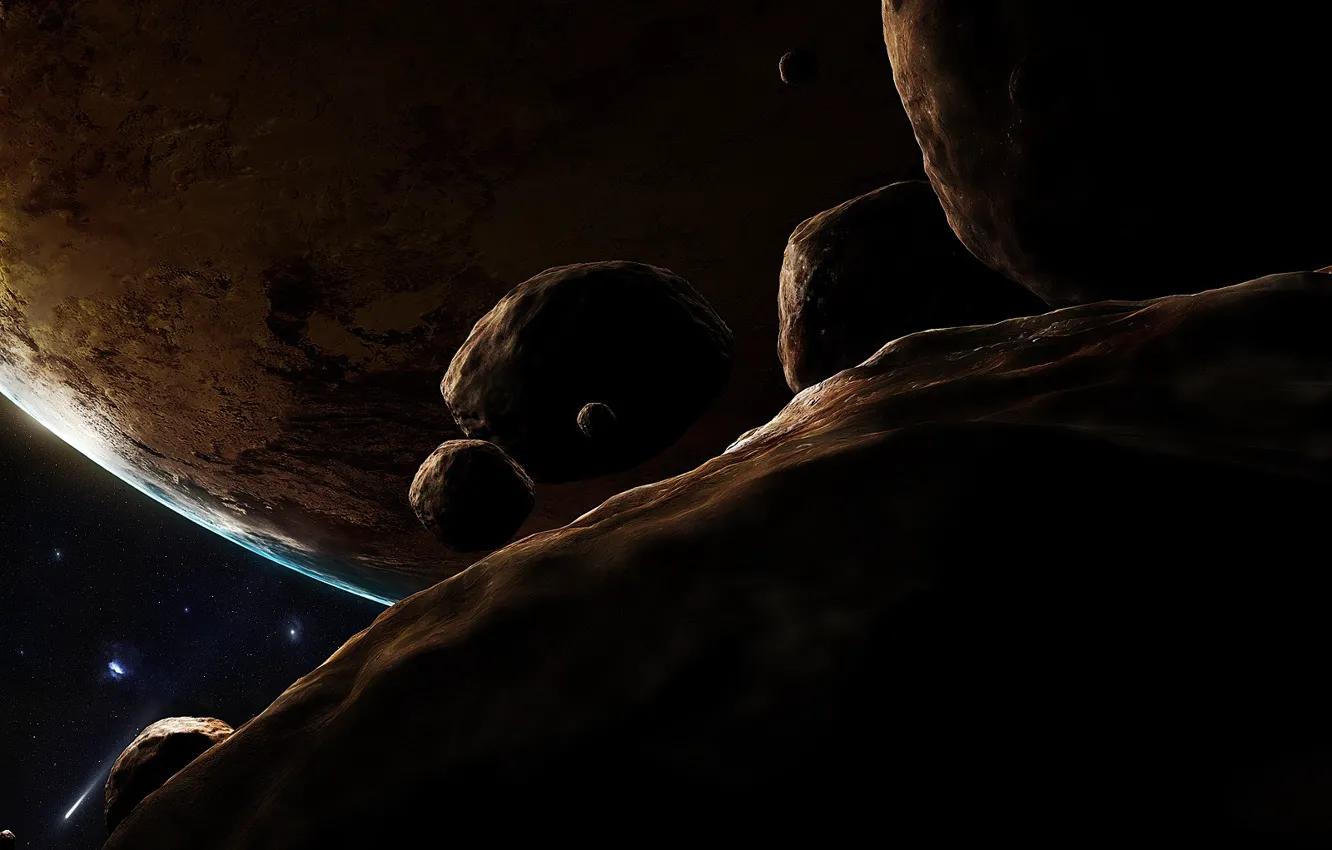 Photo wallpaper Planet, comet, asteroid
