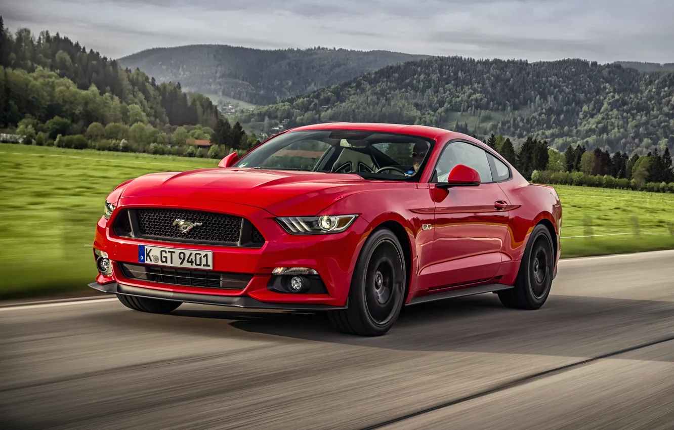 Photo wallpaper Mustang, Ford, Mustang, Ford, Fastback, 2015, EU-spec