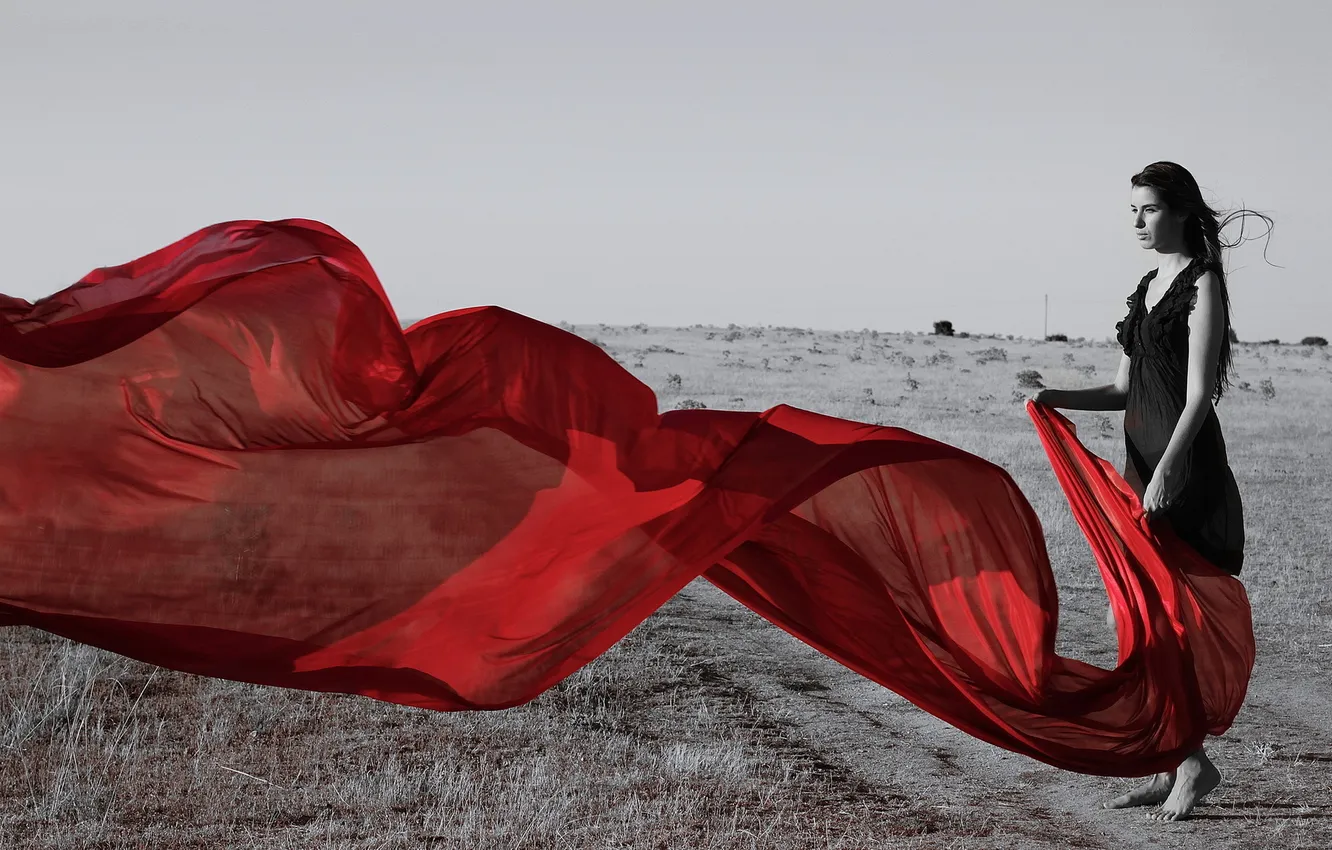 Photo wallpaper girl, background, fabric