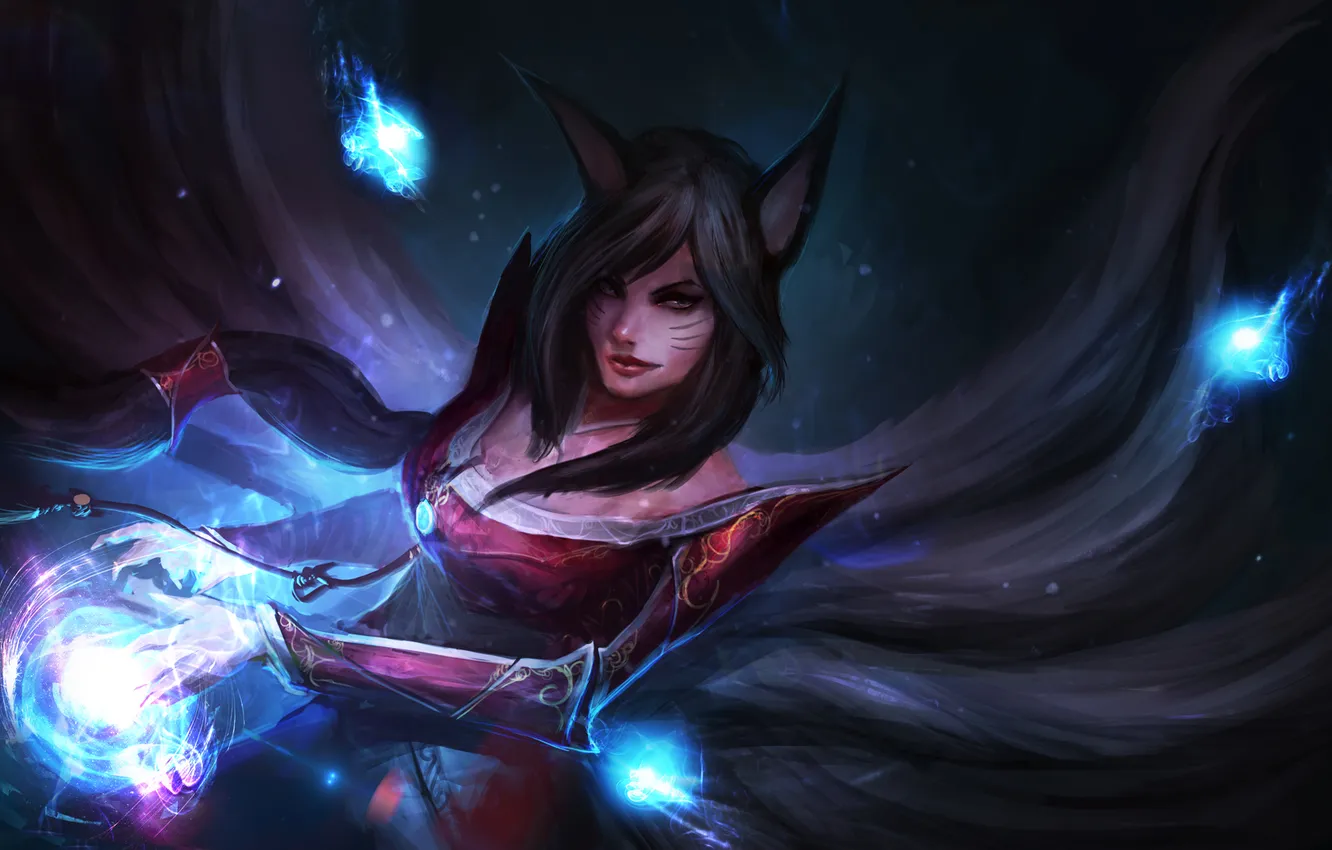 Photo wallpaper Fox, League of Legends, lol, Ahri