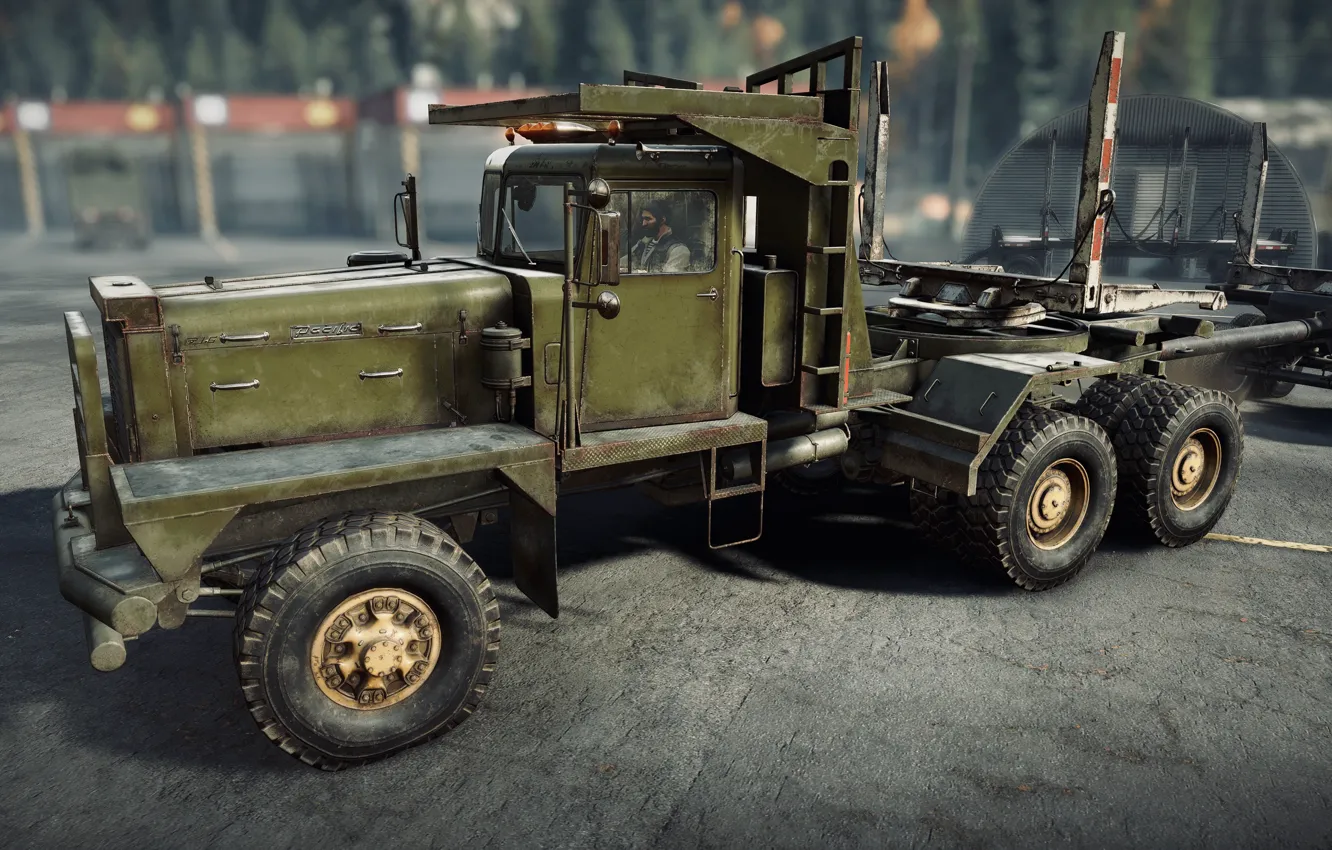 Photo wallpaper HDR, game, truck, Trailer, Michigan, UHD, XBox One X, SnowRunner