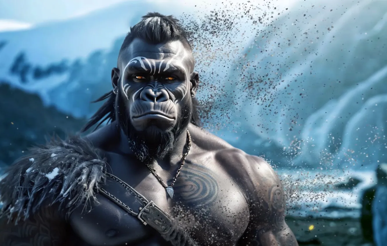 Photo wallpaper look, pattern, tattoo, fantasy, Viking, Particular