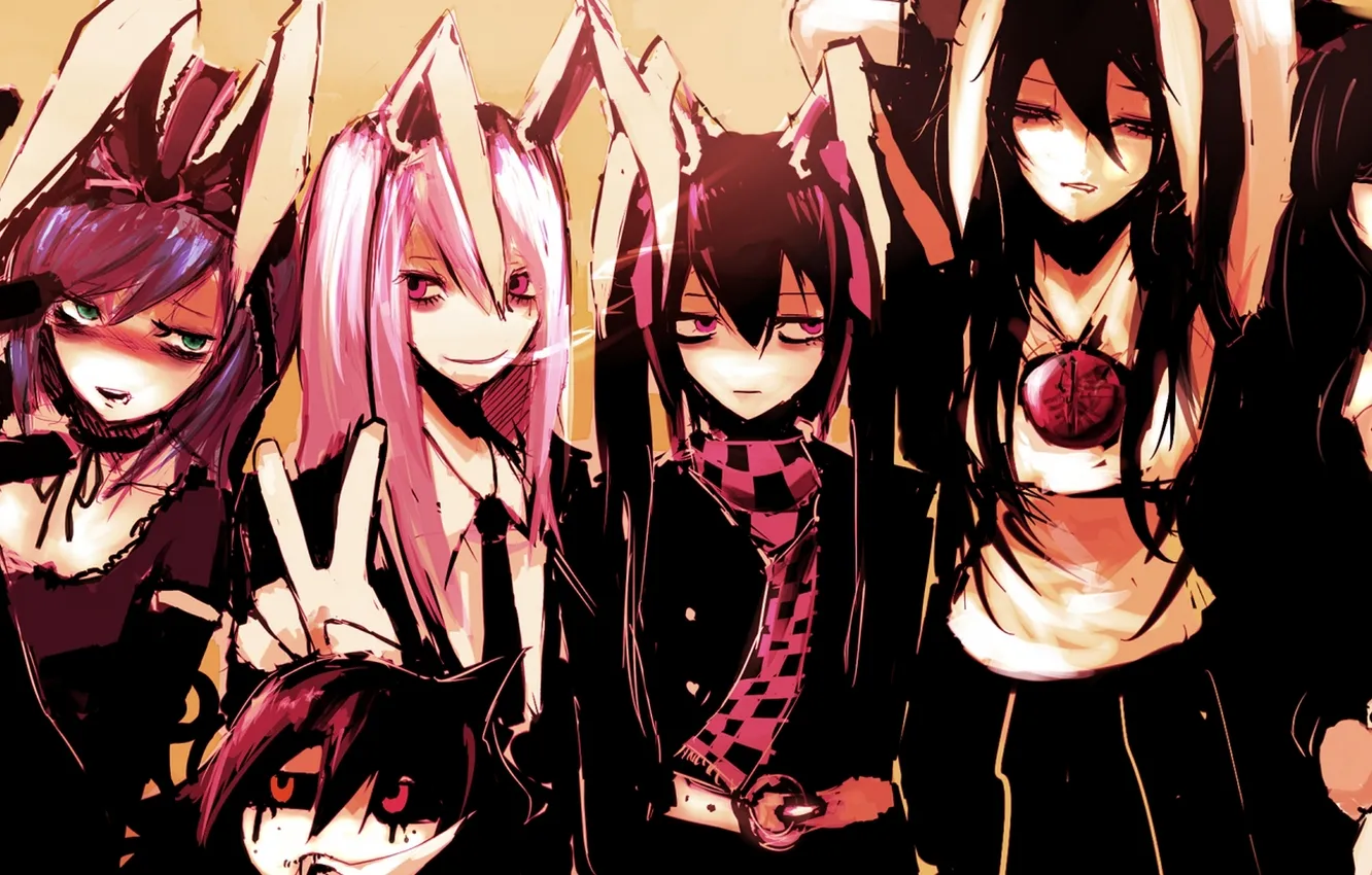 Photo wallpaper girl, hands, scarf, art, tie, ears, reiu equipment, utsuho, touhou