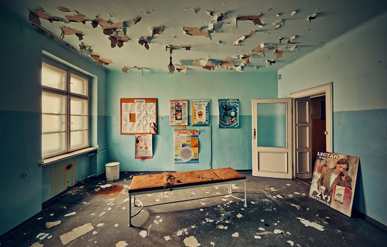 Photo wallpaper abandoned, Hospital, decay, Haunted