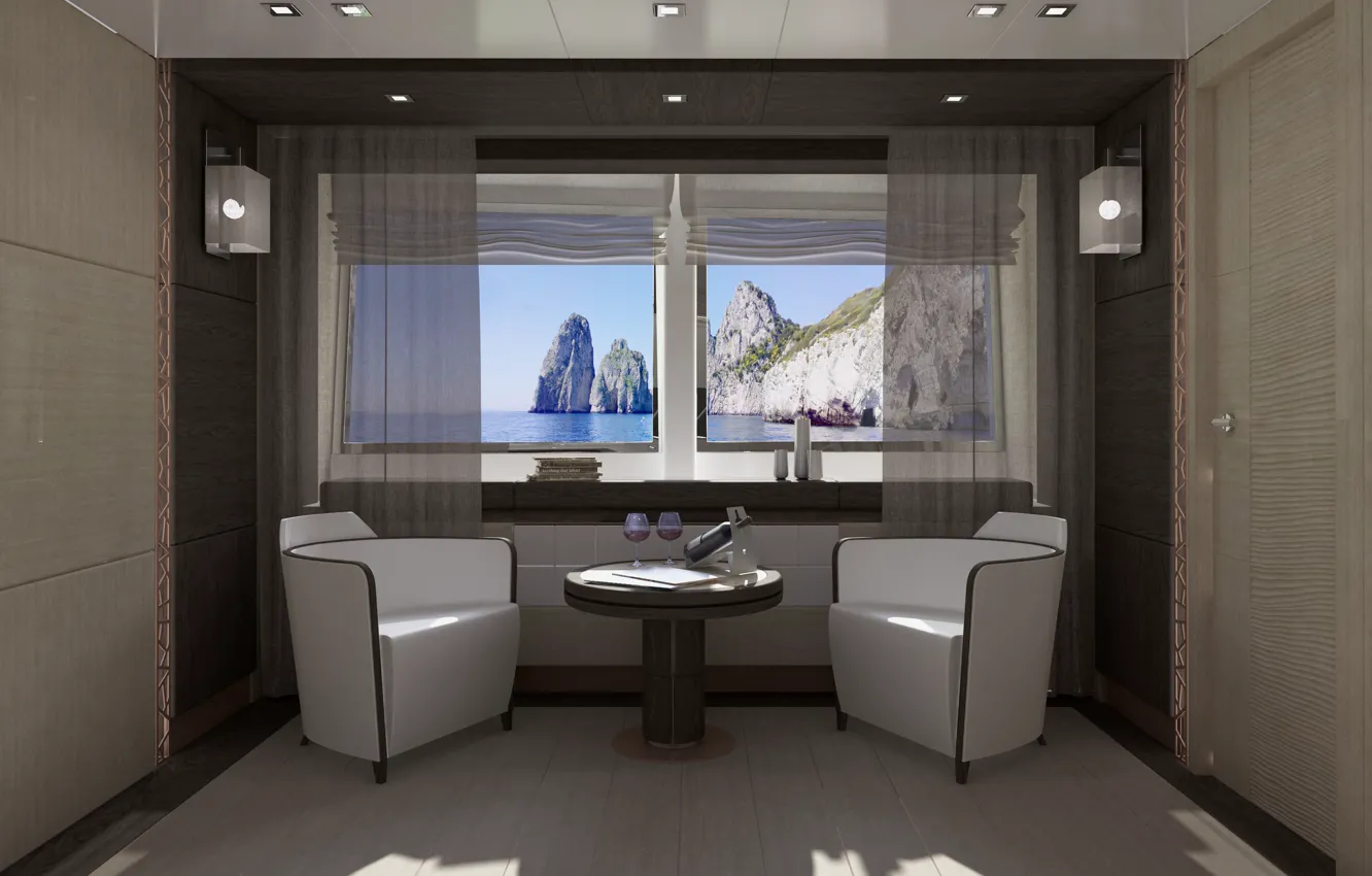 Photo wallpaper design, style, interior, yacht, salon, Hybrid, Suite, Sport-130