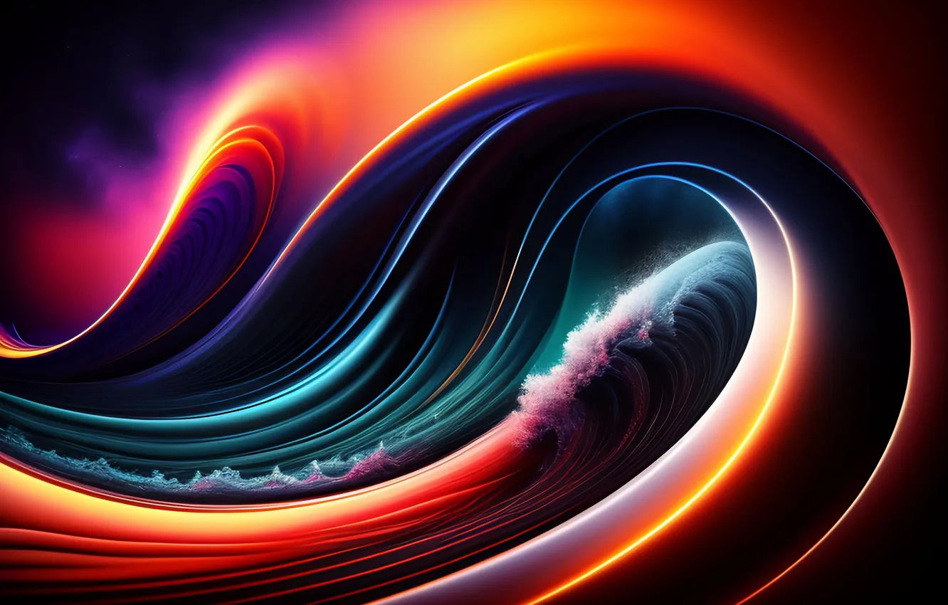 Photo wallpaper line, abstraction, the dark background, abstract background, AI art, neural network