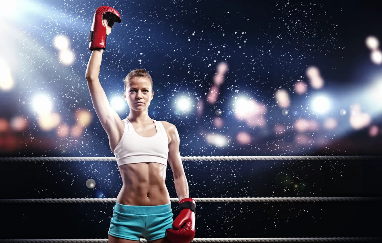 Photo wallpaper girl, sport, Boxing, the ring