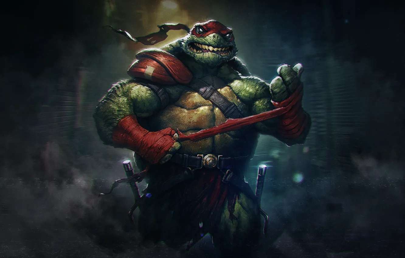 Photo wallpaper style, background, fiction, fantasy, Teenage mutant ninja turtles, style, Rafael, art