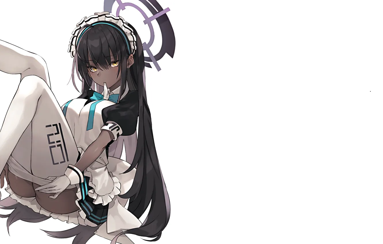 Photo wallpaper dark, sexy, black, anime, brown, tights, tan, Karin