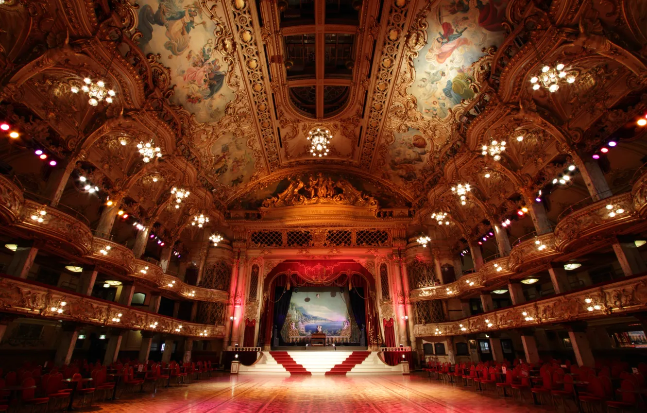 Photo wallpaper scene, flooring, chair, chandelier, deviantart, bed, kippa2001, ballroom