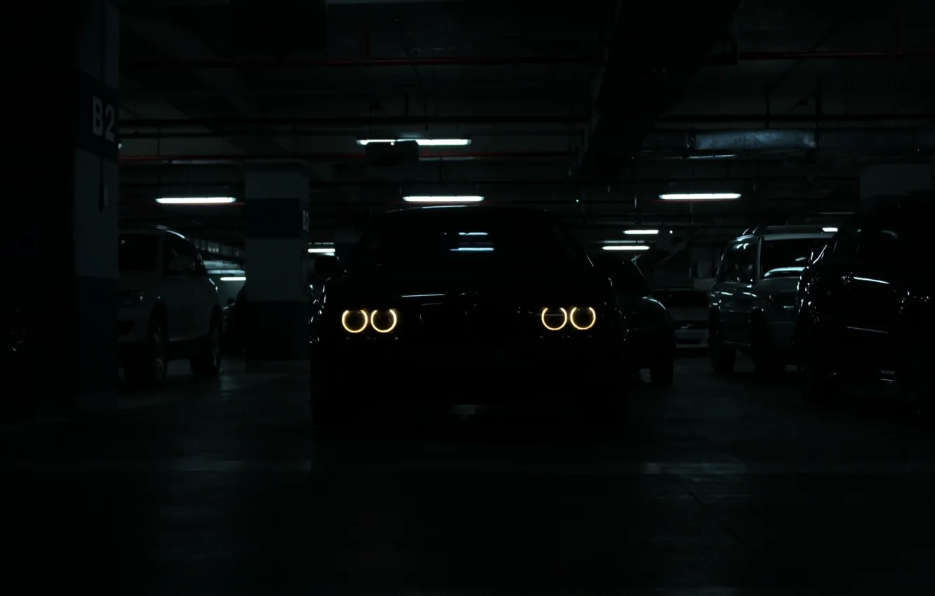 Photo wallpaper white, BMW, road.