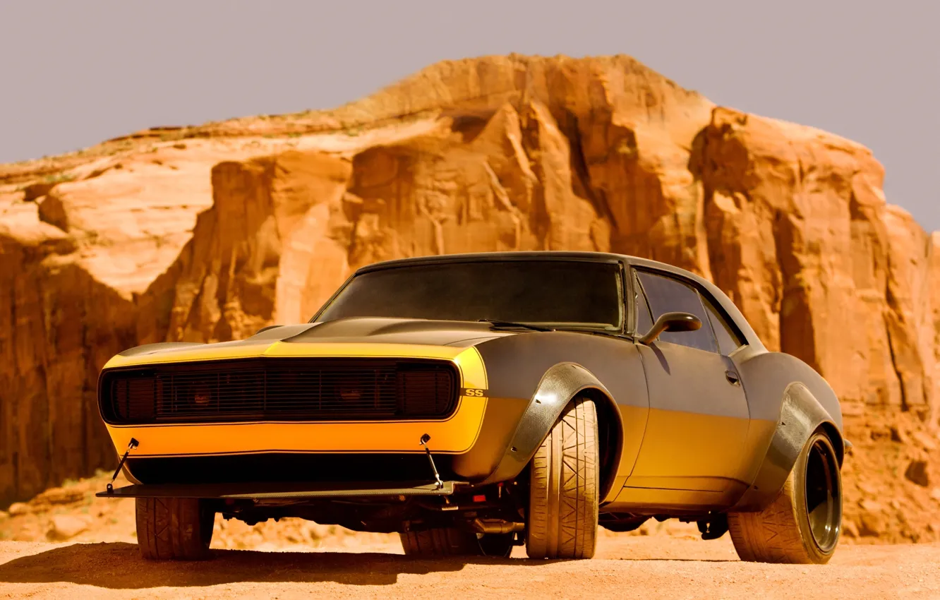 Photo wallpaper Chevrolet, Camaro, car, muscle car, Bumblebee, bumblebee, Transformers 4