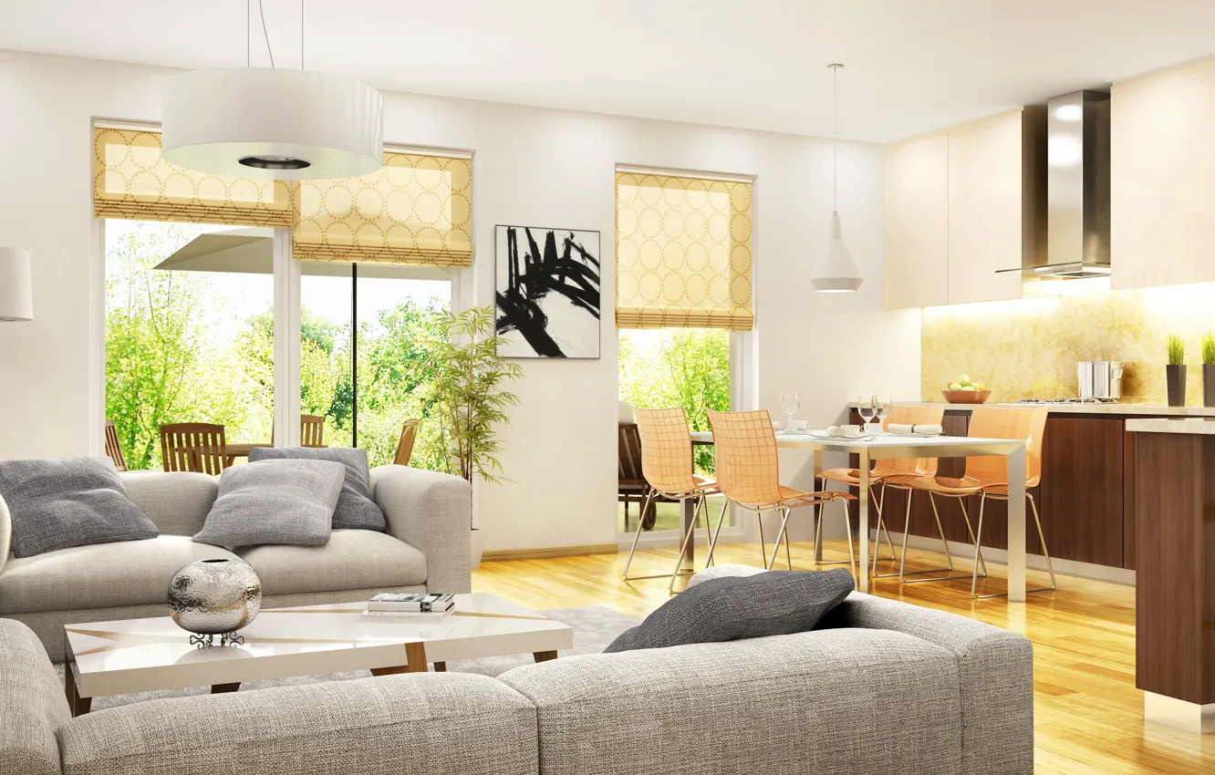 Photo wallpaper design, furniture, picture, living room, decor