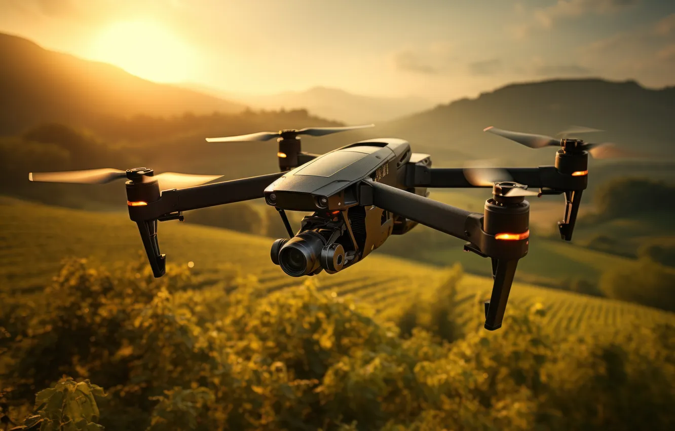 Photo wallpaper flight, aviation, technique, drone, AI art, neural network