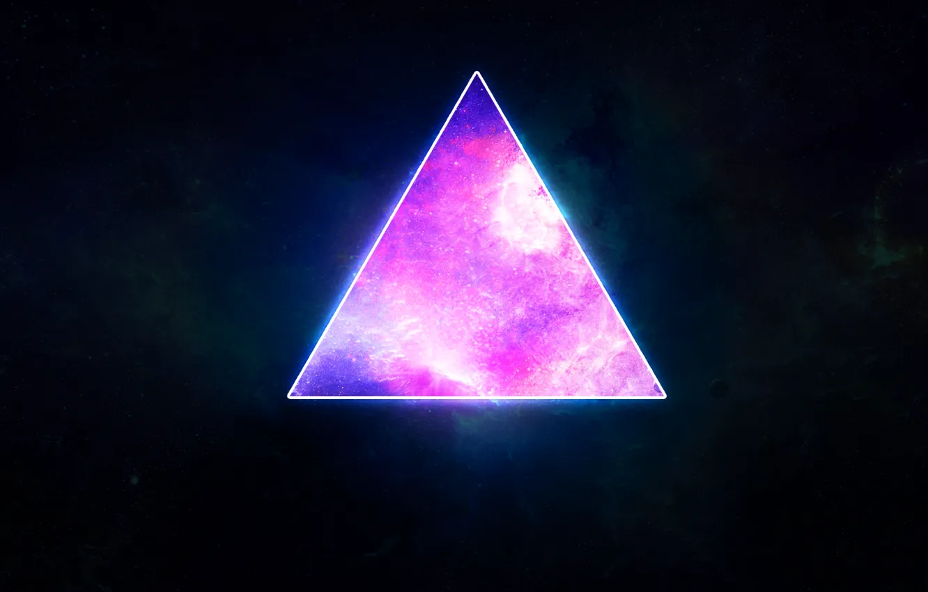Photo wallpaper space, stars, planet, triangle