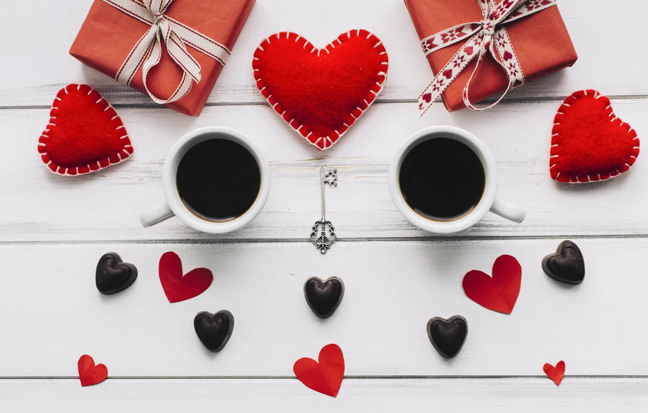 Photo wallpaper love, gift, heart, hearts, red, love, heart, wood