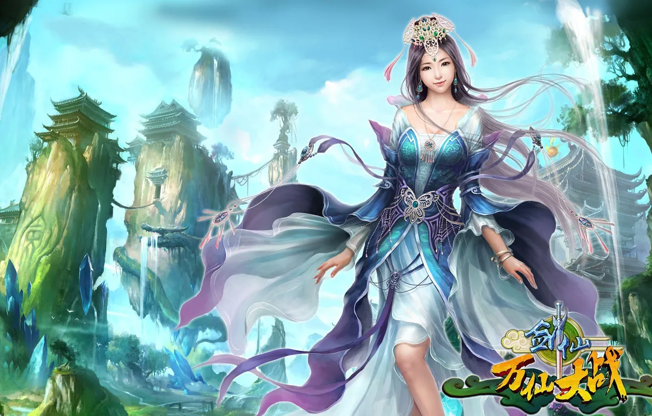 Photo wallpaper girl, fantasy, the game, sword, art, China