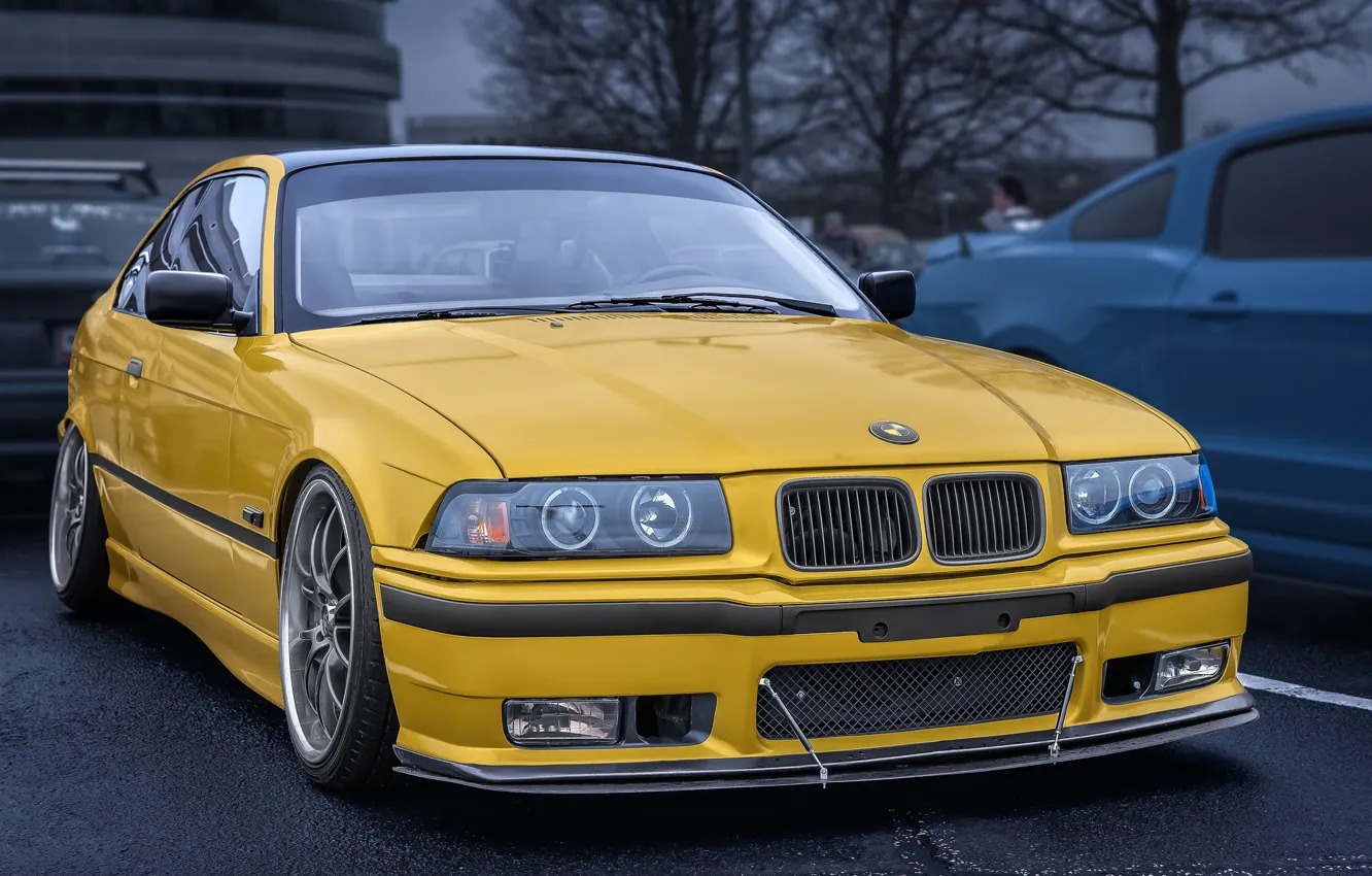 Photo wallpaper yellow, design, BMW, car