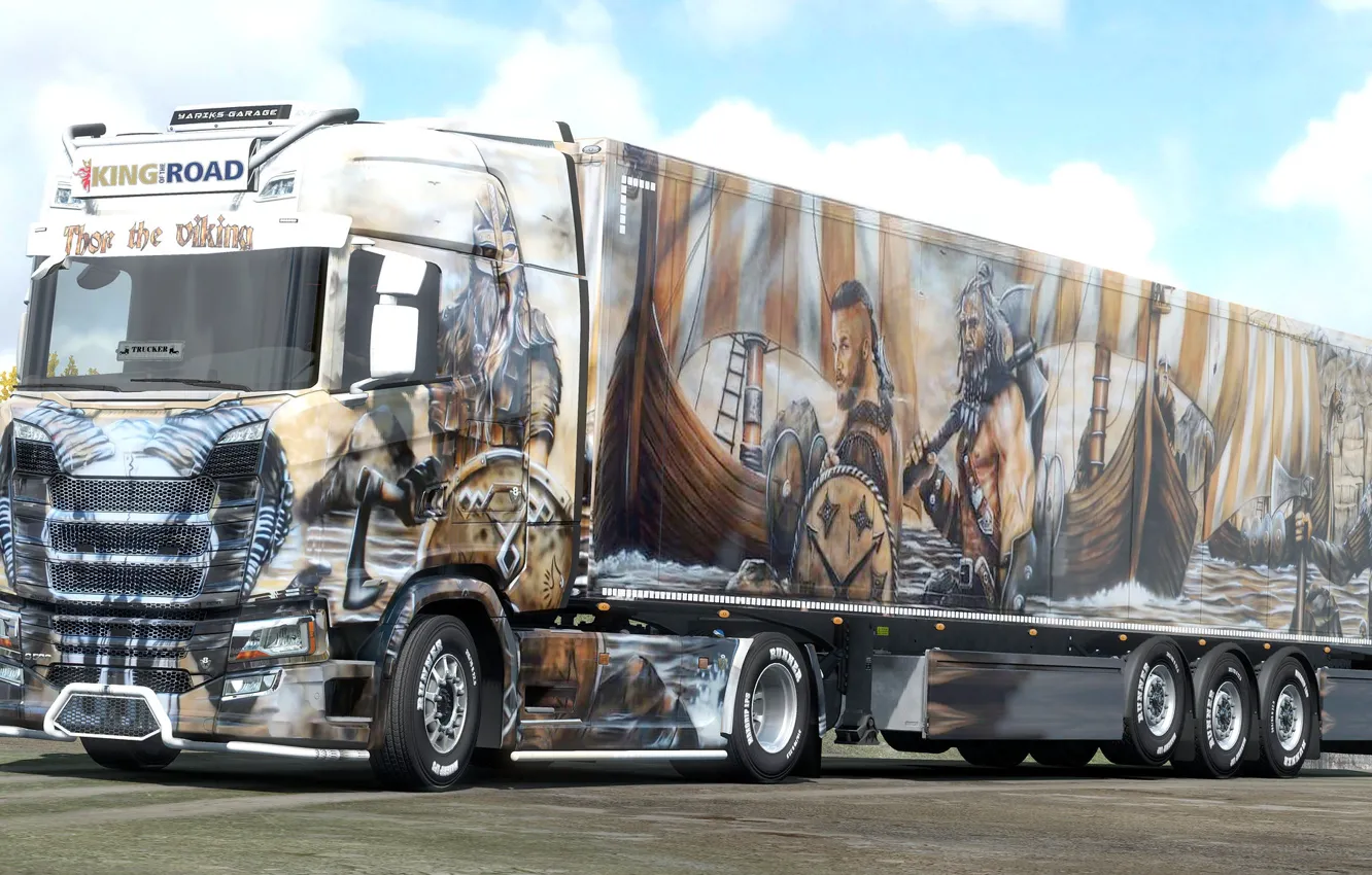 Photo wallpaper design, the game, truck, airbrushing, the Vikings, Simulator 2, Euro Truck