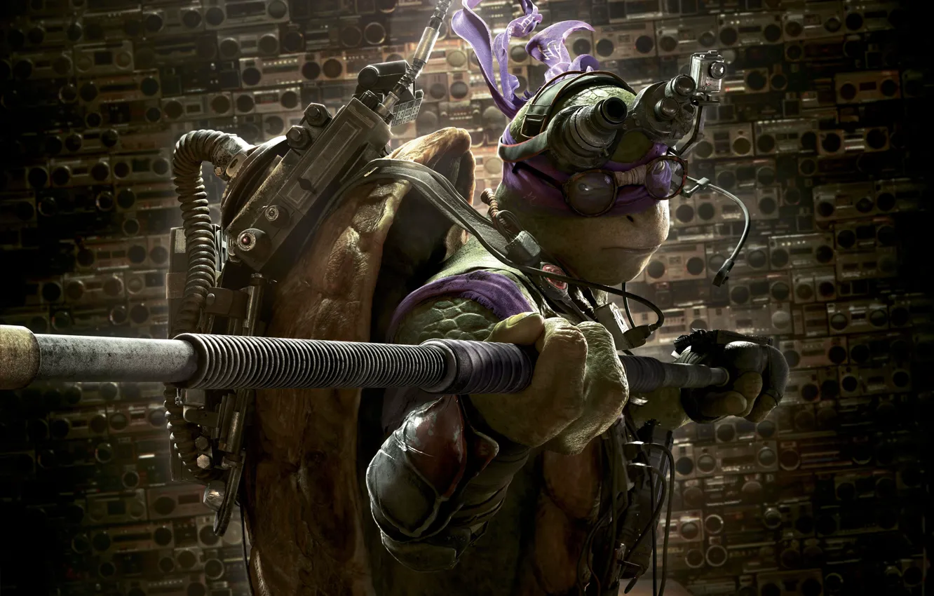 Photo wallpaper Action, Fantasy, Purple, Green, with, TMNT, Donatello, Teenage Mutant Ninja Turtles