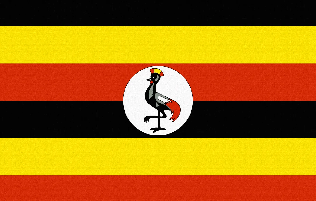 Photo wallpaper Black, Yellow, Flag, Orange, Uganda, Uganda, Horizontally