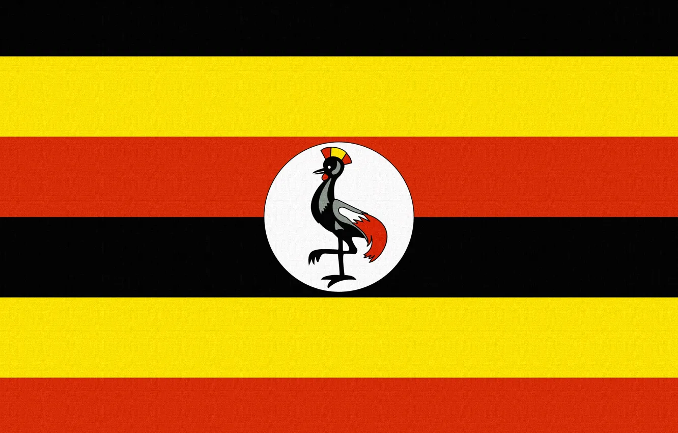 Photo wallpaper orange, yellow, black, flag, Uganda, Uganda, Horizontally