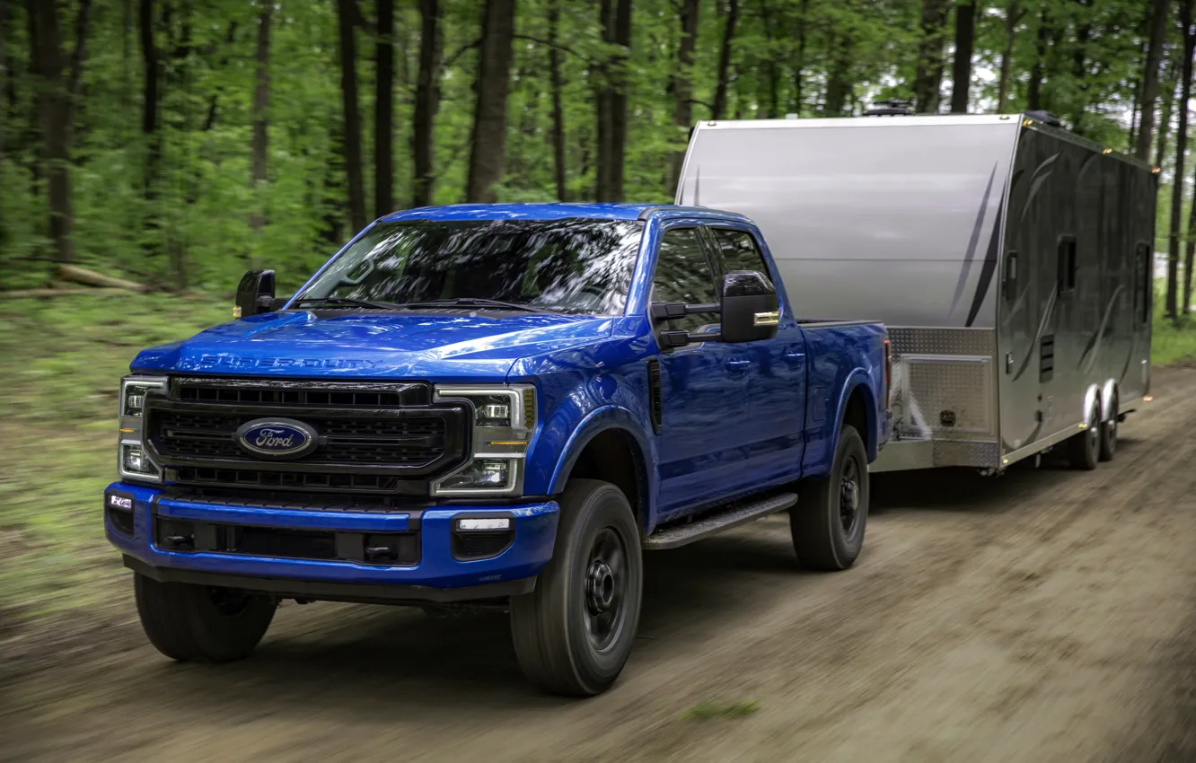 Photo wallpaper blue, Ford, pickup, the trailer, Super Duty, F-250, Tremor, 2020