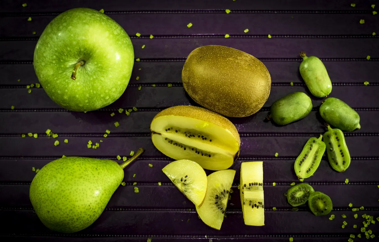 Photo wallpaper apples, kiwi, fruit, pear