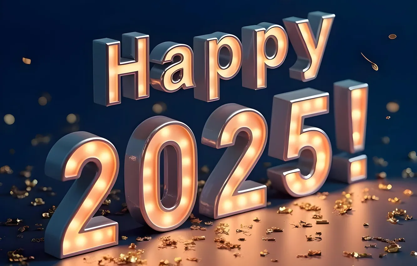 Photo wallpaper new year, figures, date, 2025, New Year 2025