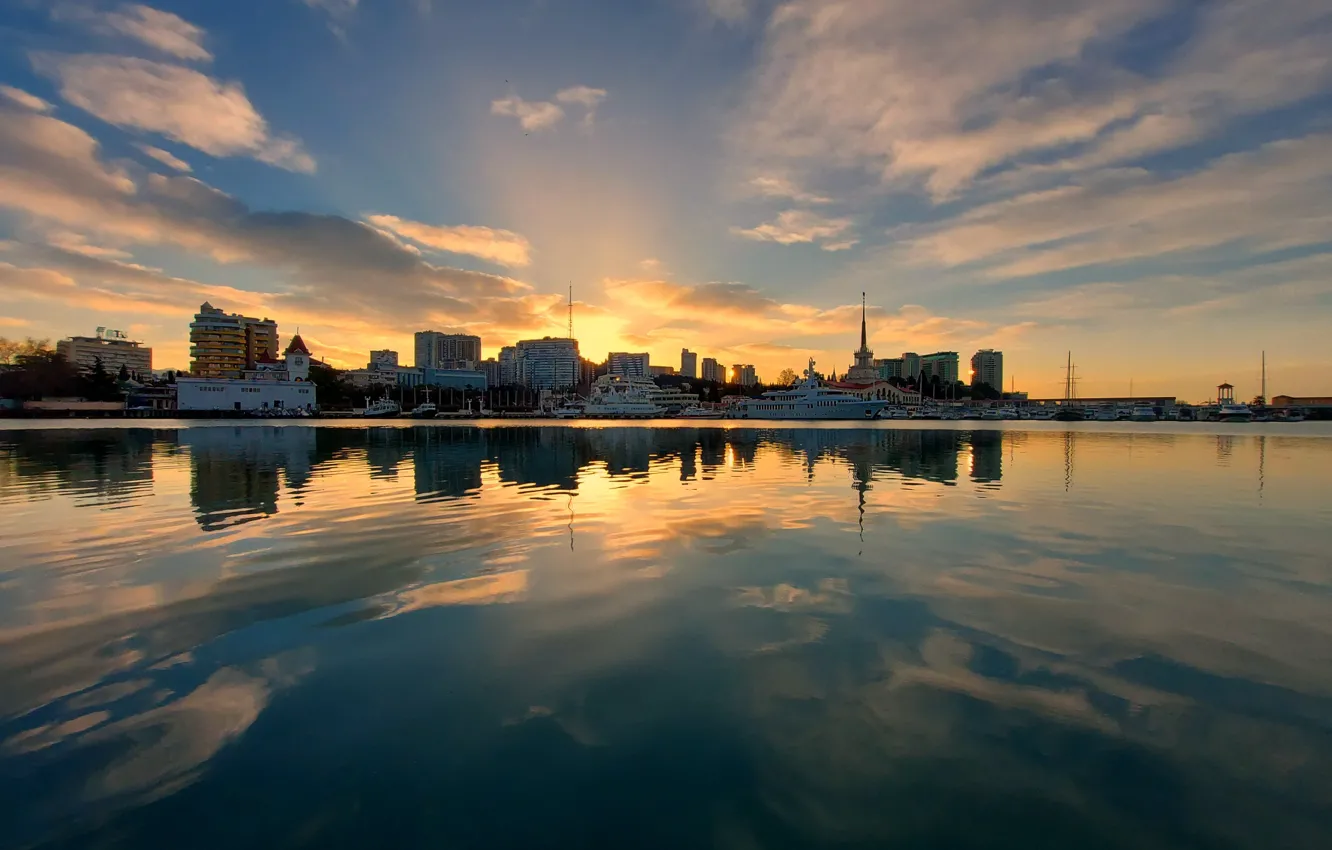 Photo wallpaper sea, the evening, Sochi
