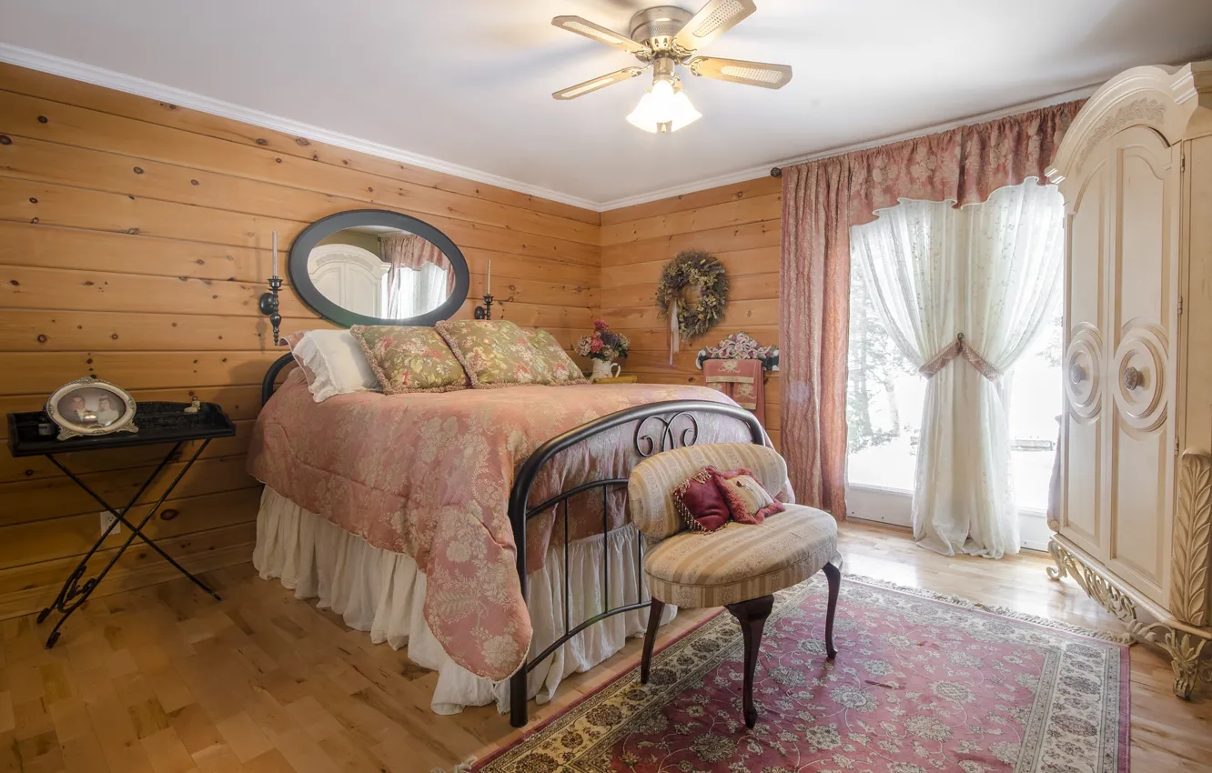 Photo wallpaper design, tree, bed, bedroom