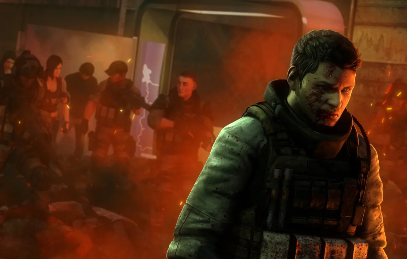 Photo wallpaper soldiers, Resident Evil 6, capcom, Piers Nivans, BSAA