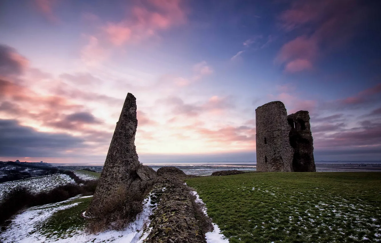 Photo wallpaper landscape, sunset, England, Hadleigh