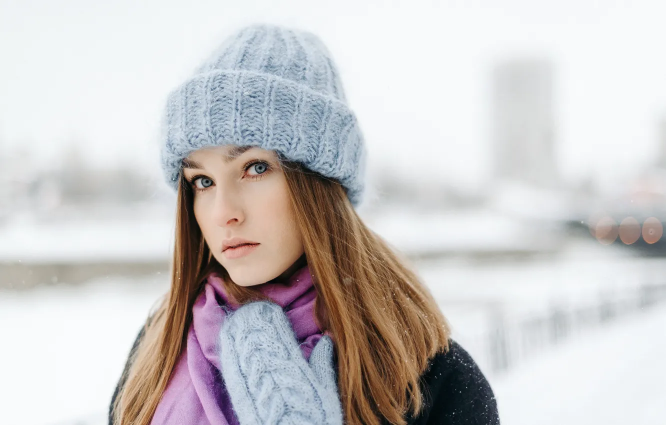 Photo wallpaper look, girl, face, sweetheart, hat