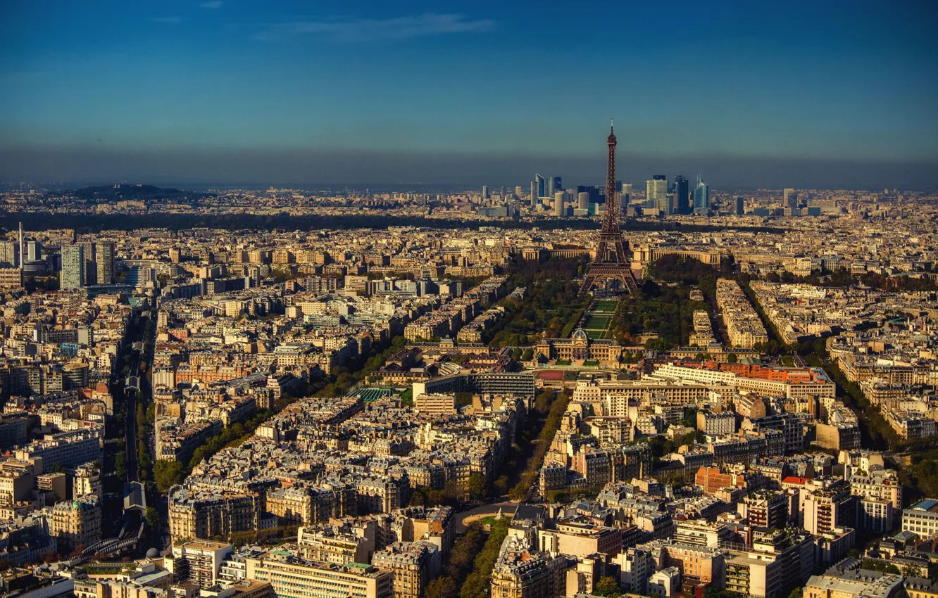 Photo wallpaper the city, France, Paris, view, building, Eiffel tower, Paris