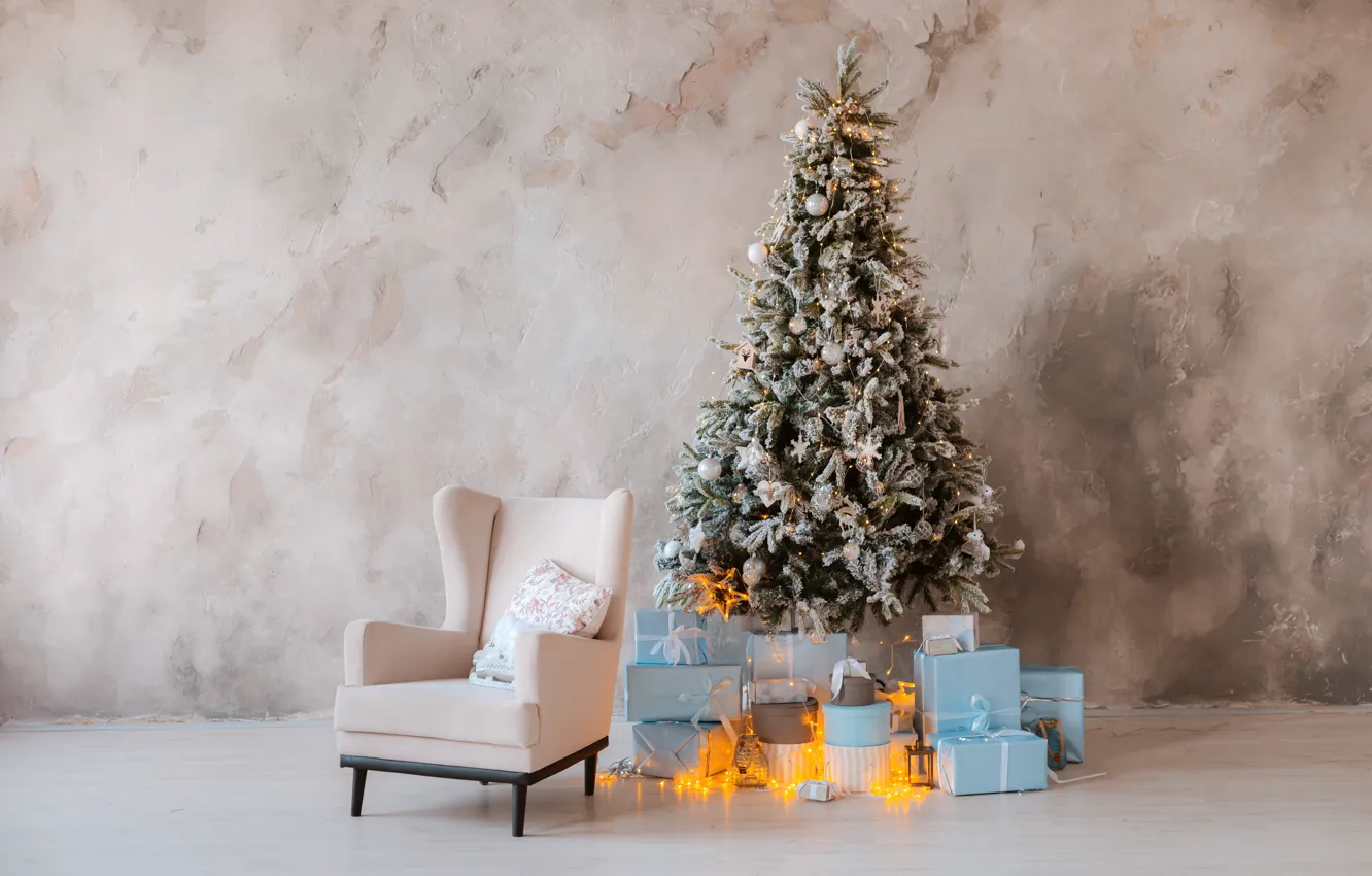 Photo wallpaper decoration, gift, tree, new year, Shangarey Julia