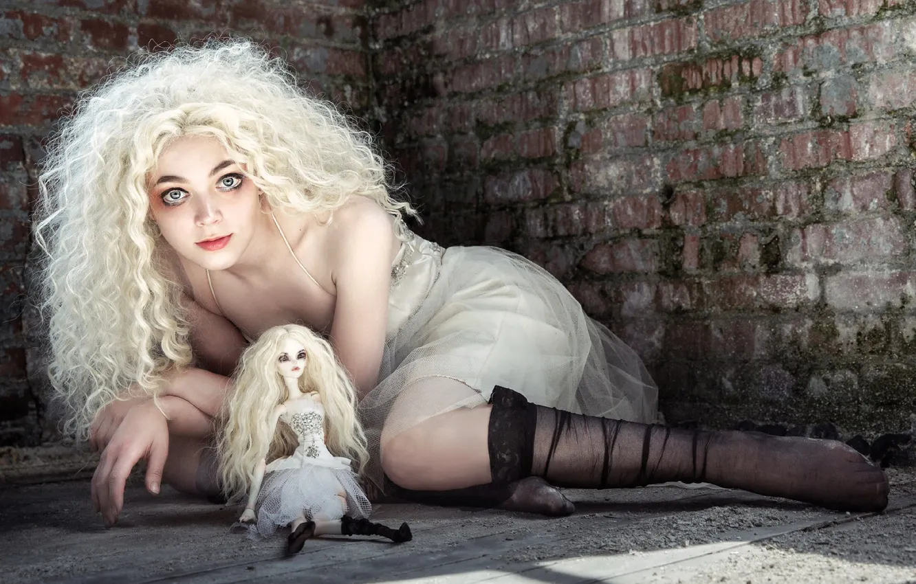 Photo wallpaper look, pose, magic, witch, witchcraft, voodoo, white hair, Horror