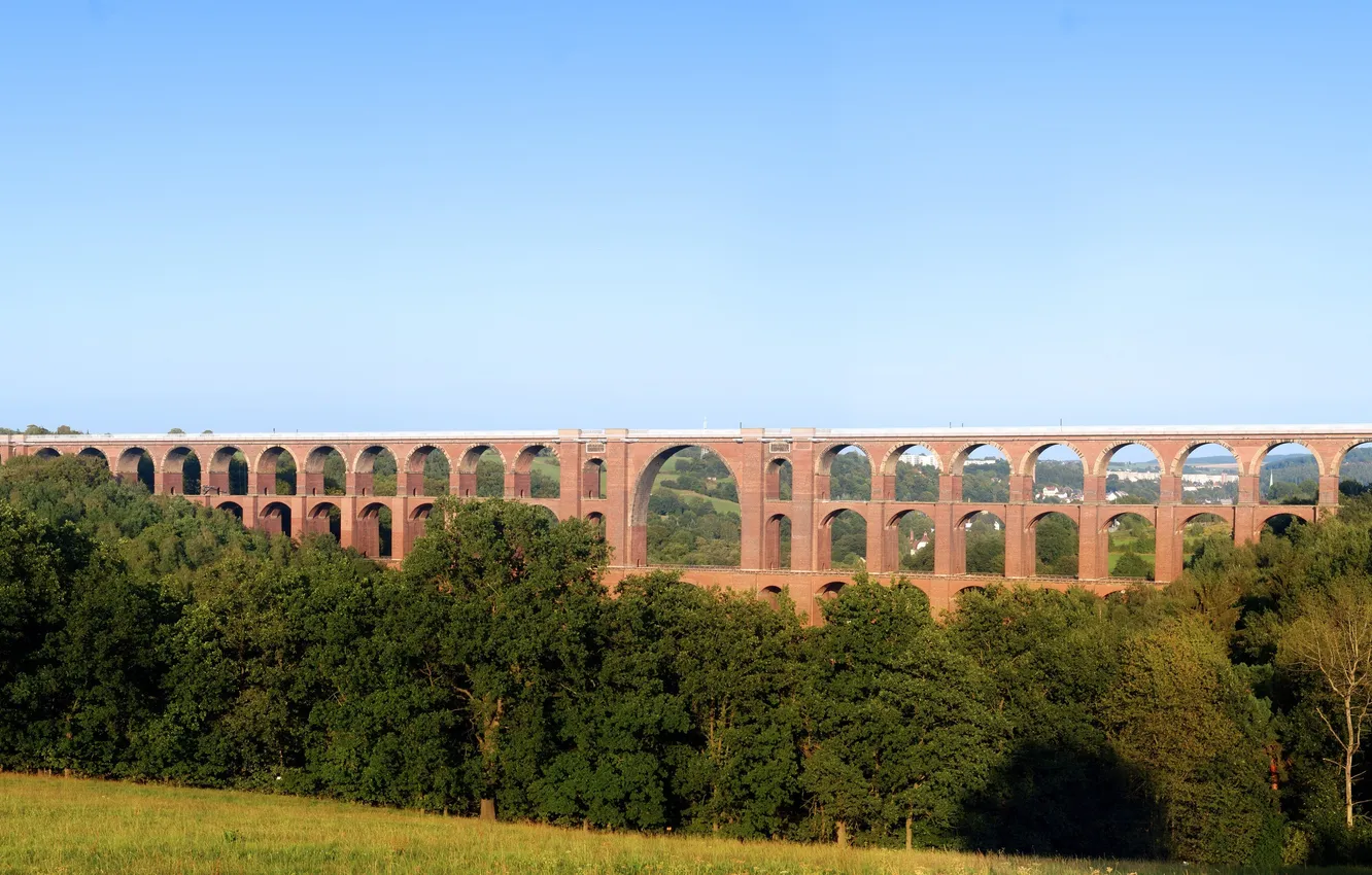 Photo wallpaper summer, the sky, mountains, bridge
