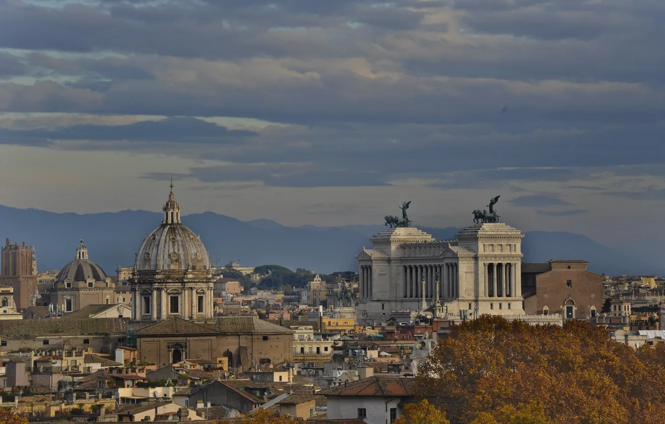 Photo wallpaper Rome, Italy, panorama, The Vittoriano