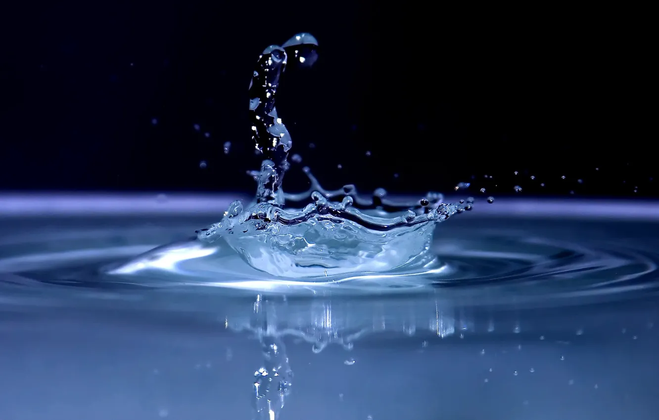 Photo wallpaper WATER, DROPS, RUFFLE, SQUIRT, SURFACE