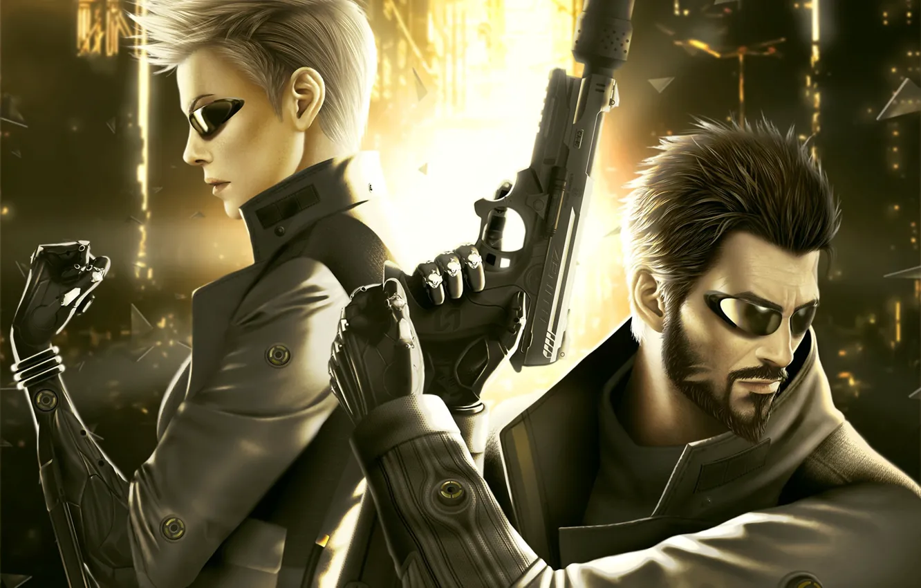 Photo wallpaper fiction, cyborg, art, deus ex, Adam Jensen
