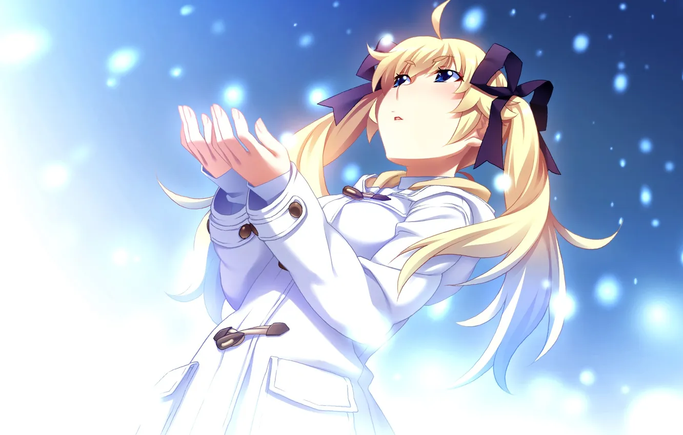 Photo wallpaper cold, girl, snow, surprise, gesture, art, grisa of no kajitsu, grisaia no meikyuu