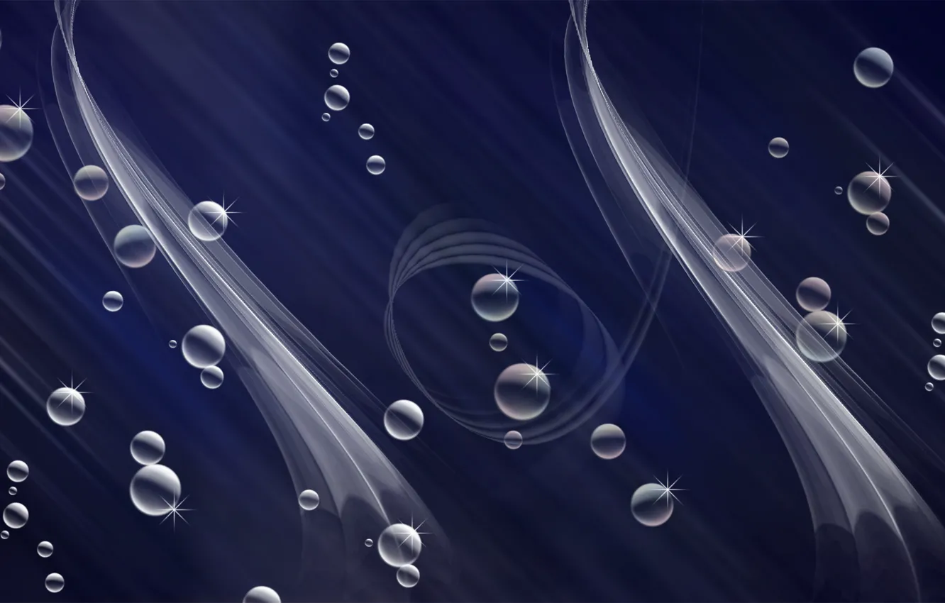 Photo wallpaper balls, bubbles, Shine, line, Blowing, strip